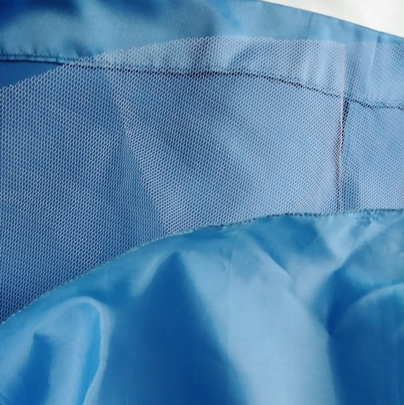 Spaghetti strap.rhinestones.Formal Blue.Crinoline. Wrap across front. - Picture 6 of 8